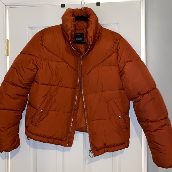 Rust Coloured Puffer Jacket Online Sale 